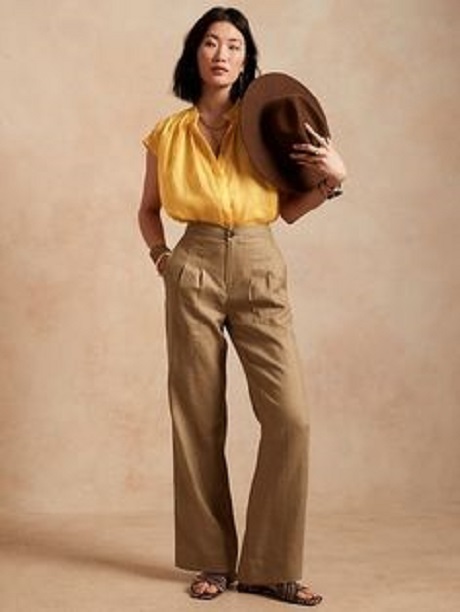 Wide-Leg Linen Trousers + Sleeveless Blouse + Sandals #Darkacademiaoutfitforaestheticgirl